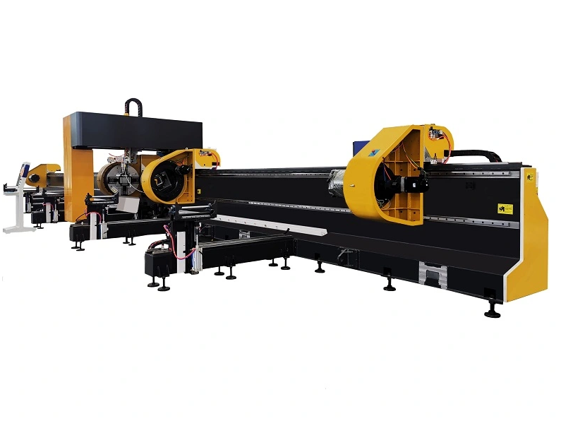 Side Mounted Three/Four Chuck Heavy Duty Tube Laser Cutting Machine